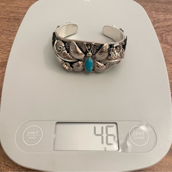 Domingo Sterling Silver Butterfly Turquoise Cuff Bracelet - Picture 12 of 13